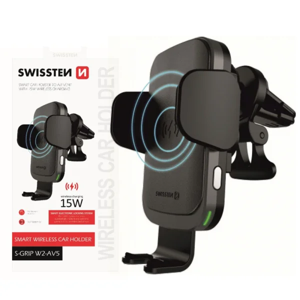 Стойка за кола SWISSTEN Wireless Car S-GRIP W2-AV5, 15W , Черен 1
