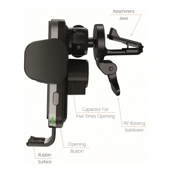Стойка за кола SWISSTEN Wireless Car S-GRIP W2-AV5, 15W , Черен 2