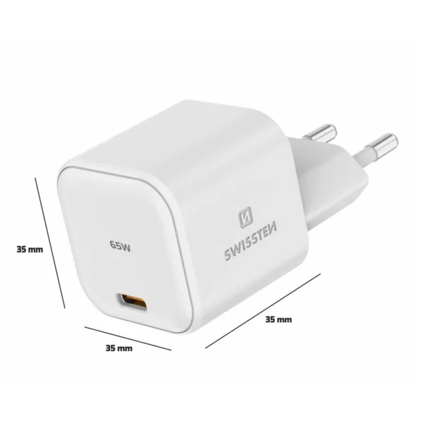 Swissten SMARTGaN Charger, 1xUSB-C, 65W, White 2
