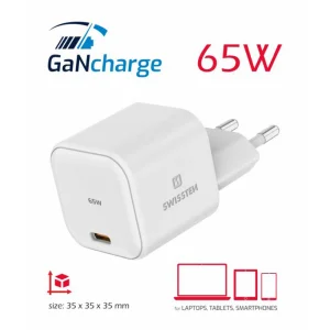 Swissten SMARTGaN Charger, 1xUSB-C, 65W, White 4