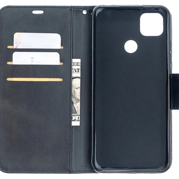 Калъф Тефтер Leather Wallet за Xiaomi Redmi 9C, Черен 3