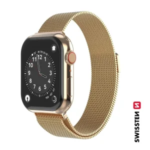 Метална каишка SWISSTEN за Apple Watch 1/2/3/4/5/6/7/SE 38/40/41mm, Златист