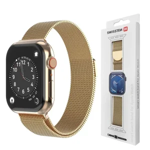 Метална каишка SWISSTEN за Apple Watch 1/2/3/4/5/6/7/SE/Ultra 42/44/45/49mm, Златист