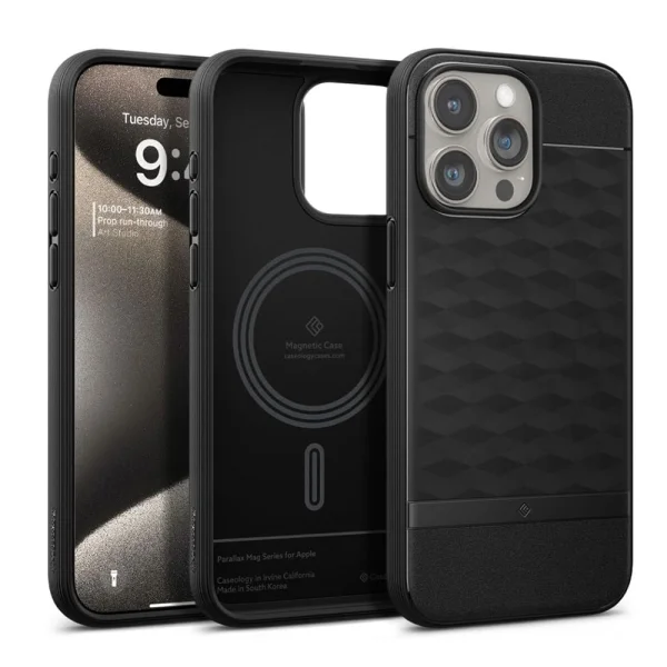 Spigen Caseology Parallax MagSafe Case for iPhone 15 Pro Max, Black 1