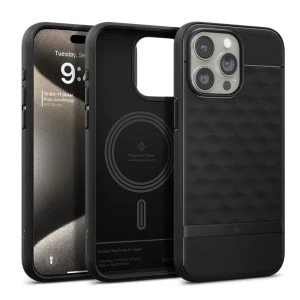 Калъф Spigen Caseology Parallax MagSafe за iPhone 15 Pro Max, Черен