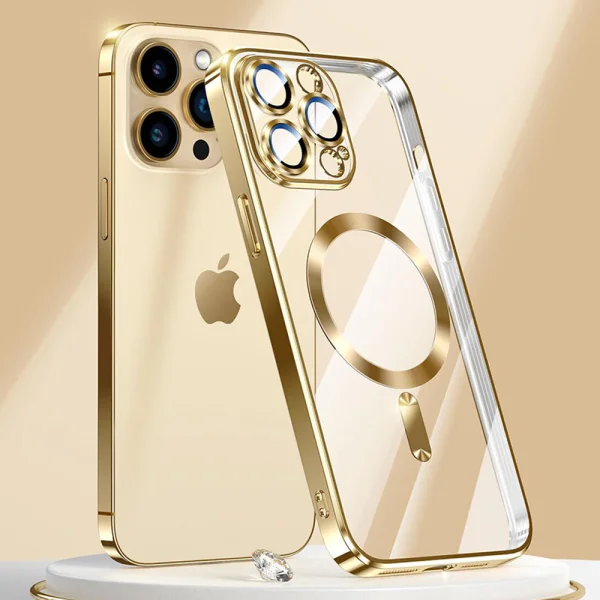 TECH-PROTECT Magshine MagSafe Case for iPhone 15 Pro Max, Gold 2
