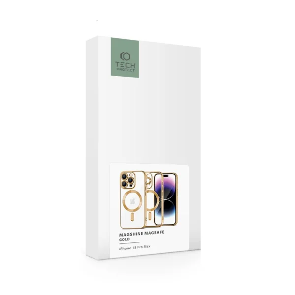 TECH-PROTECT Magshine MagSafe Case for iPhone 15 Pro Max, Gold 5