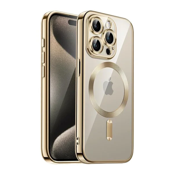 TECH-PROTECT Magshine MagSafe Case for iPhone 15 Pro Max, Gold 4