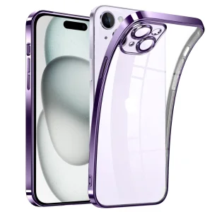 Силиконов калъф Luxury за iPhone 15, Лилав