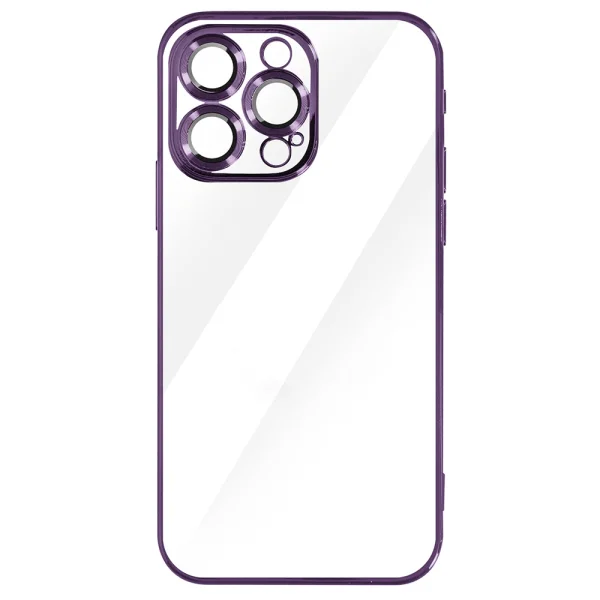 Силиконов калъф Luxury за iPhone 15 Pro, Лилав 2