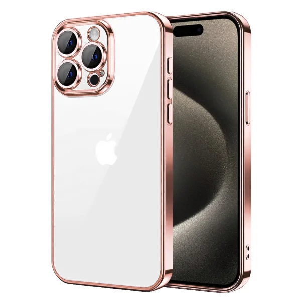 Силиконов калъф Luxury за iPhone 15 Pro, Розов 1