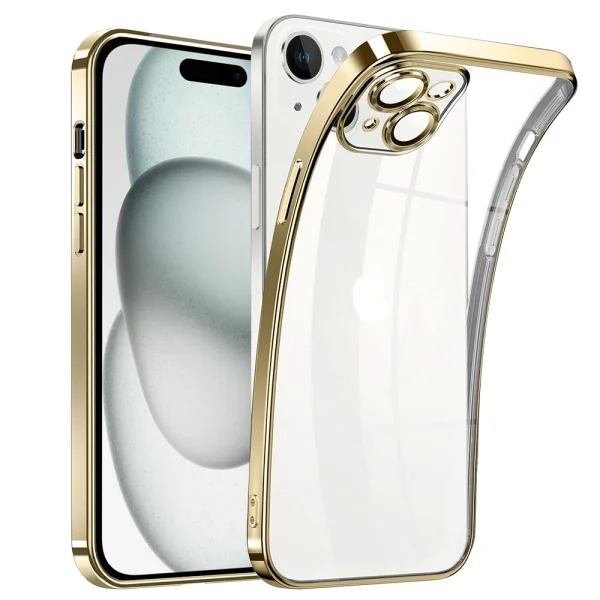 Silicone Case Luxury for iPhone 15, Gold 1