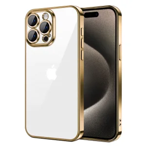 Силиконов калъф Luxury за iPhone 15 Pro, Златист