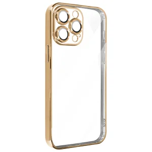 Силиконов калъф Luxury за iPhone 15 Pro, Златист 3