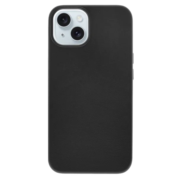 Plastic case Mag Leather for iPhone 15, Black 1