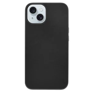 Пластмасов калъф Mag Leather за iPhone 15, Черен