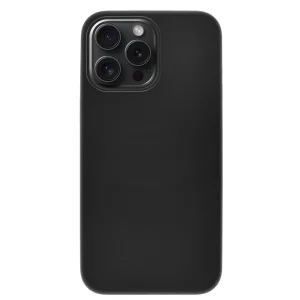 Пластмасов калъф Mag Leather за iPhone 15 Pro Max, Черен