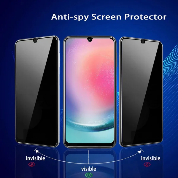 5D Full Glue PRIVACY Tempered Glass Protector for Samsung Galaxy A24 / A25 5G, Black 3