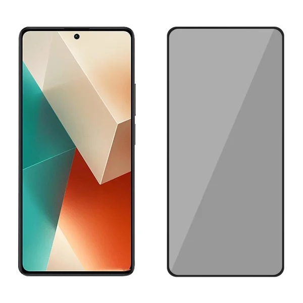 Стъклен протектор 5D Full Glue Privacy за Xiaomi Redmi Note 13 5G, Черен 3