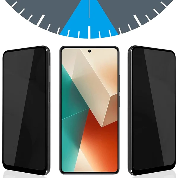Стъклен протектор 5D Full Glue Privacy за Xiaomi Redmi Note 13 5G, Черен 2