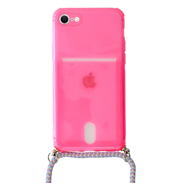 Силиконов калъф Strap Fluo Case за iPhone 7 / 8/SE 2020/SE 2022, Розов 1