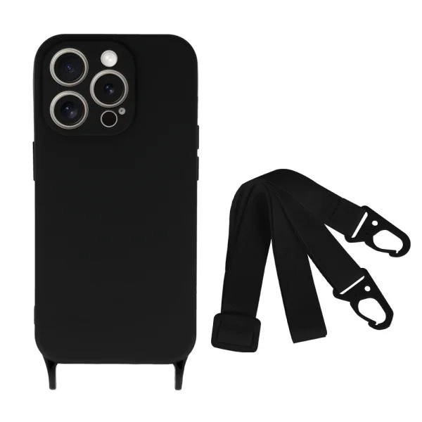 Силиконов калъф Strap D2 Silicone за iPhone 13 Pro, Черен 2
