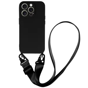 Силиконов калъф Strap D2 Silicone за iPhone 14 Pro, Черен