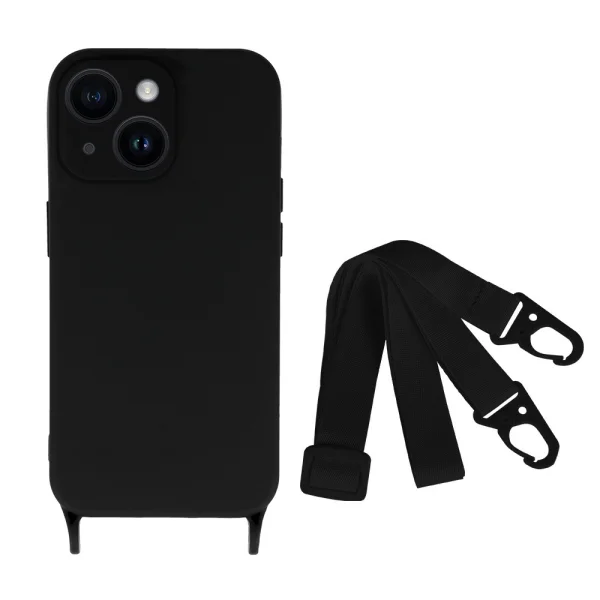 Silicone Case Strap D2 Silicone for iPhone 14, Black 2