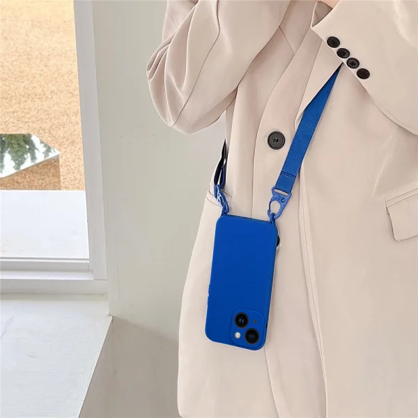 Strap D2 Silicone Silicone Case for iPhone 14, Blue 4
