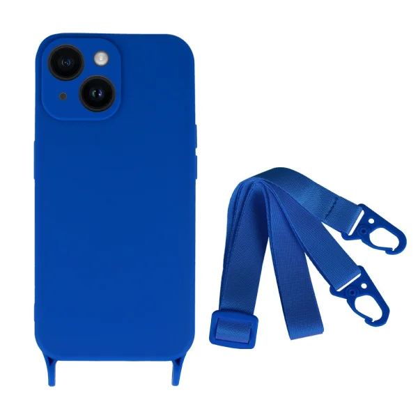 Strap D2 Silicone Silicone Case for iPhone 14, Blue 2