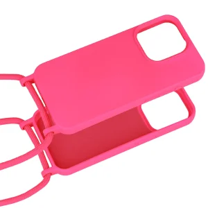 Strap Silicone Silicone Case for iPhone 15 Pro Max, Pink 4