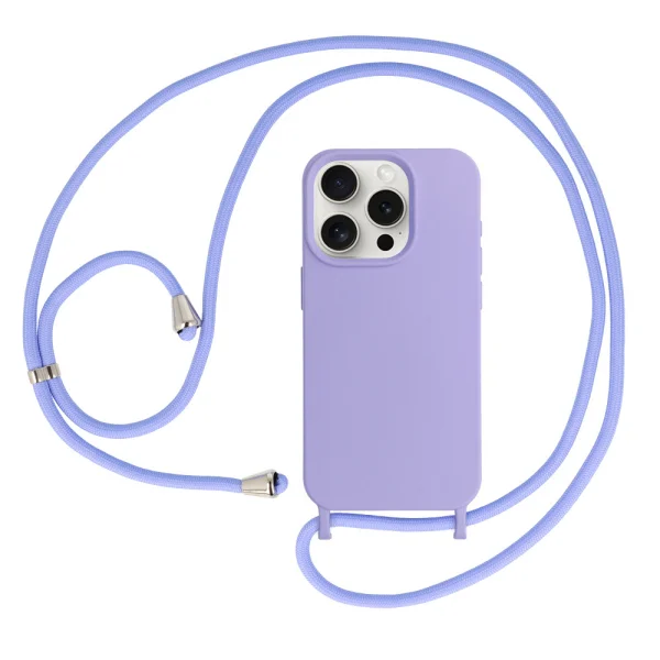Силиконов калъф Strap Silicone за iPhone 15 Pro, Лилав 1