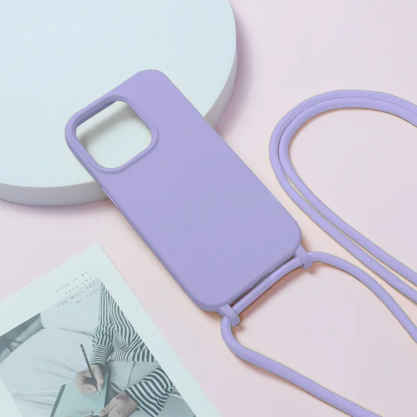 Силиконов калъф Strap Silicone за iPhone 15 Pro, Лилав 4
