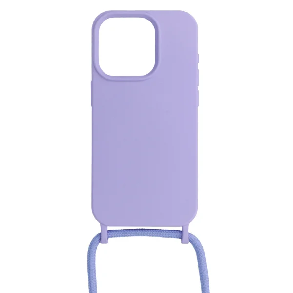 Силиконов калъф Strap Silicone за iPhone 15 Pro, Лилав 2