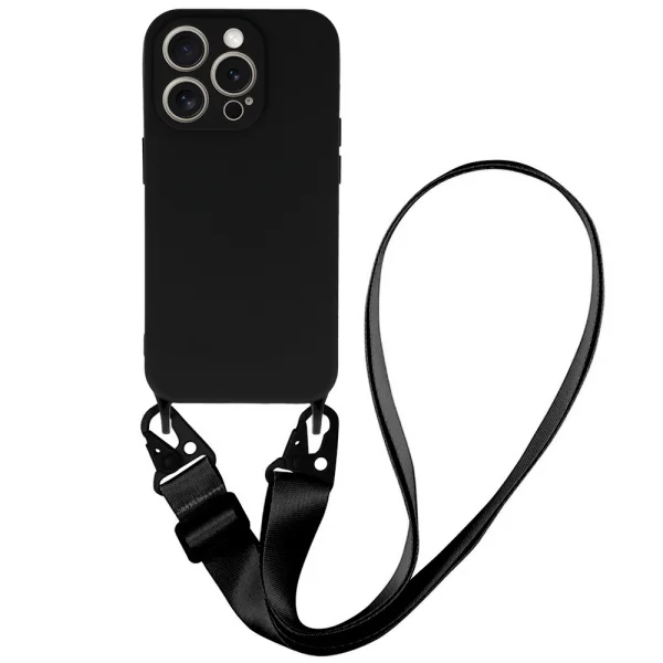 Силиконов калъф Strap D2 Silicone за iPhone 15 Pro, Черен 1