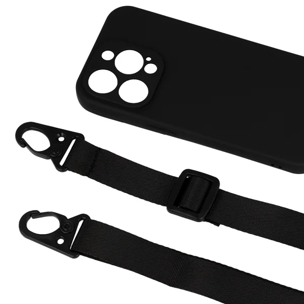 Силиконов калъф Strap D2 Silicone за iPhone 15 Pro, Черен 4