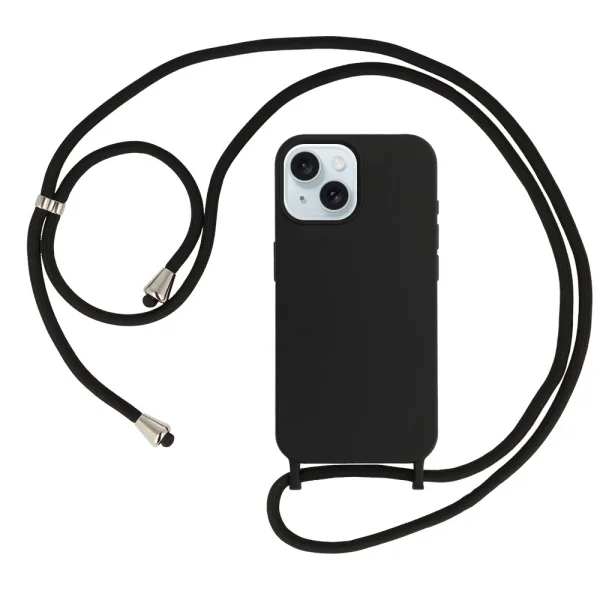 Силиконов калъф Strap Silicone за iPhone 15, Черен 1