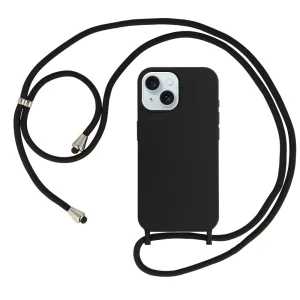 Силиконов калъф Strap Silicone за iPhone 15, Черен