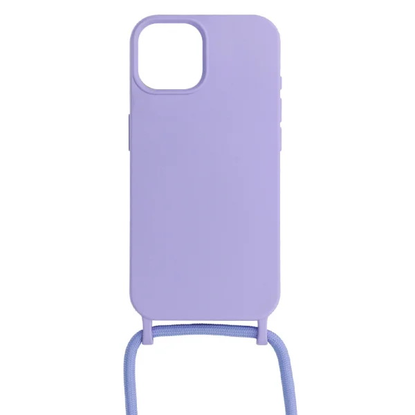 Силиконов калъф Strap Silicone за iPhone 15, Лилав 2