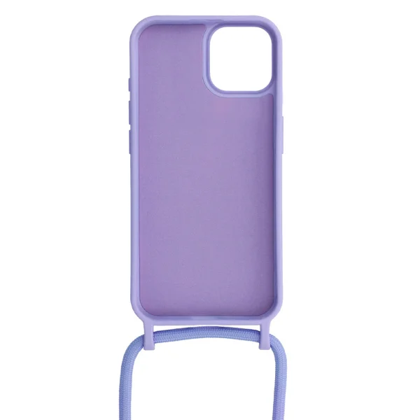Силиконов калъф Strap Silicone за iPhone 15, Лилав 3