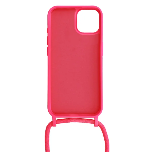 Strap Silicone Silicone Case for iPhone 15, Pink 3