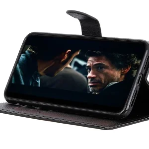 Калъф Тефтер Litchi Grain Wallet Stand за OnePlus Nord, Черен 3