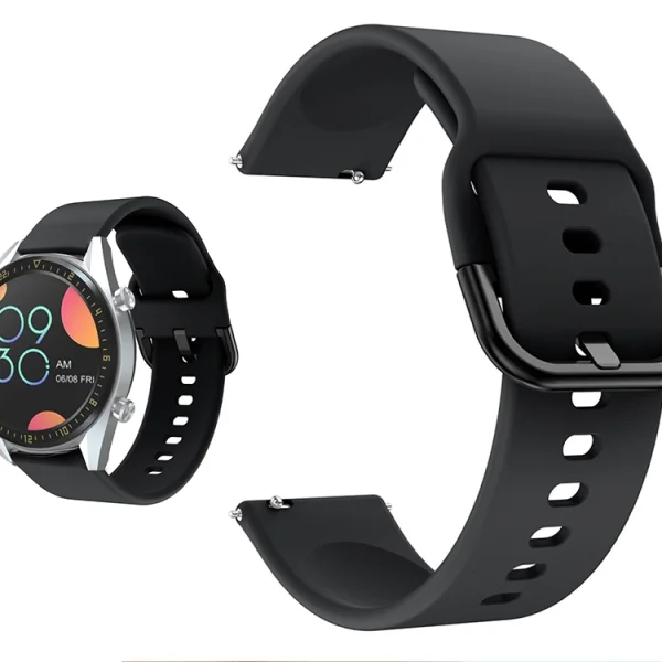 22mm Silicone Strap for Huawei Watch GT / Watch GT2 / Watch Active, Black 1