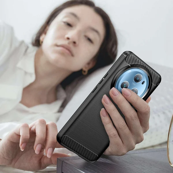 Carbon Silicone Case for Huawei Honor Magic 5 Pro, Black 6