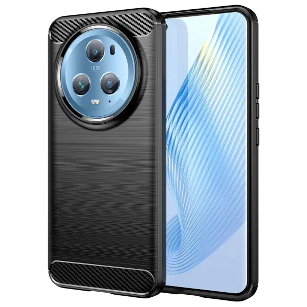 Carbon Silicone Case for Huawei Honor Magic 5 Pro, Black 1