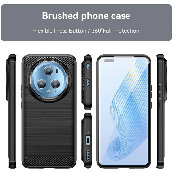 Carbon Silicone Case for Huawei Honor Magic 5 Pro, Black 2
