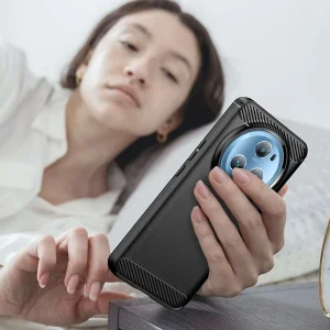 Carbon Silicone Case for Huawei Honor Magic 5 Pro, Black 6