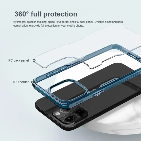 Удароустойчив калъф Nillkin Nature TPU Pro за Iphone 15 Pro Max, Син 6