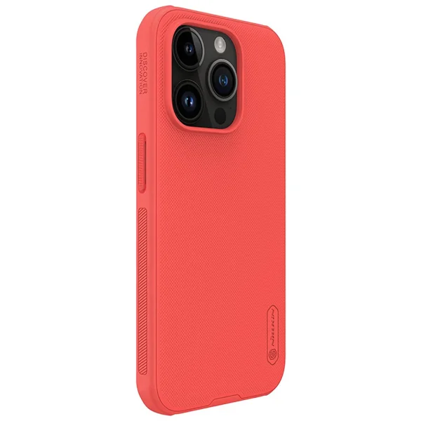 Удароустойчив калъф Nillkin Super Pro Frosted за Iphone 15 Pro Max, Червен 5