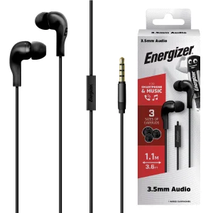 Слушалки с микрофон Energizer CIA5, Jack 3.5mm, Черен